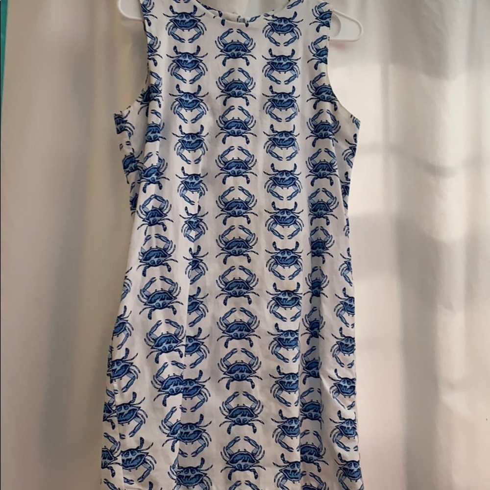 Crab Print Dress with Pockets
